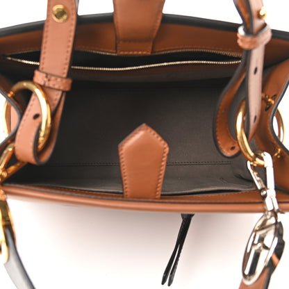 Fendi Vitello Century Opaco F is Fendi Bi-Color Small Runaway Satchel Corteccia Black 5 of 8