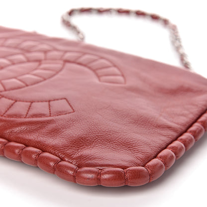 Chanel Calfskin On The Bund Pochette Dark Red 9 of 10