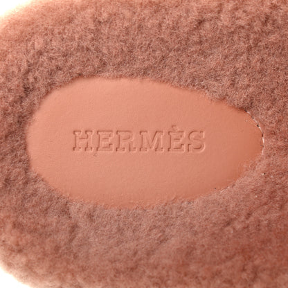 Hermes Suede Goatskin Woolskin Womens Chypre Sandals 39 Rose Aube 7 of 8
