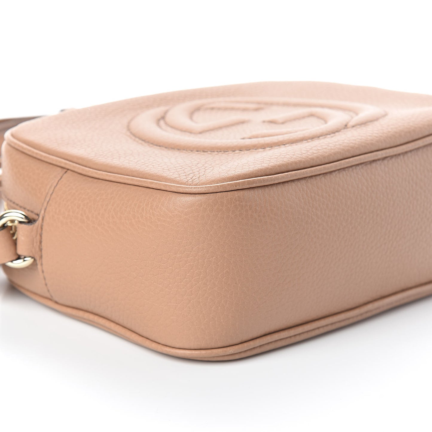Pebbled Calfskin Small Soho Disco Bag Rose Beige