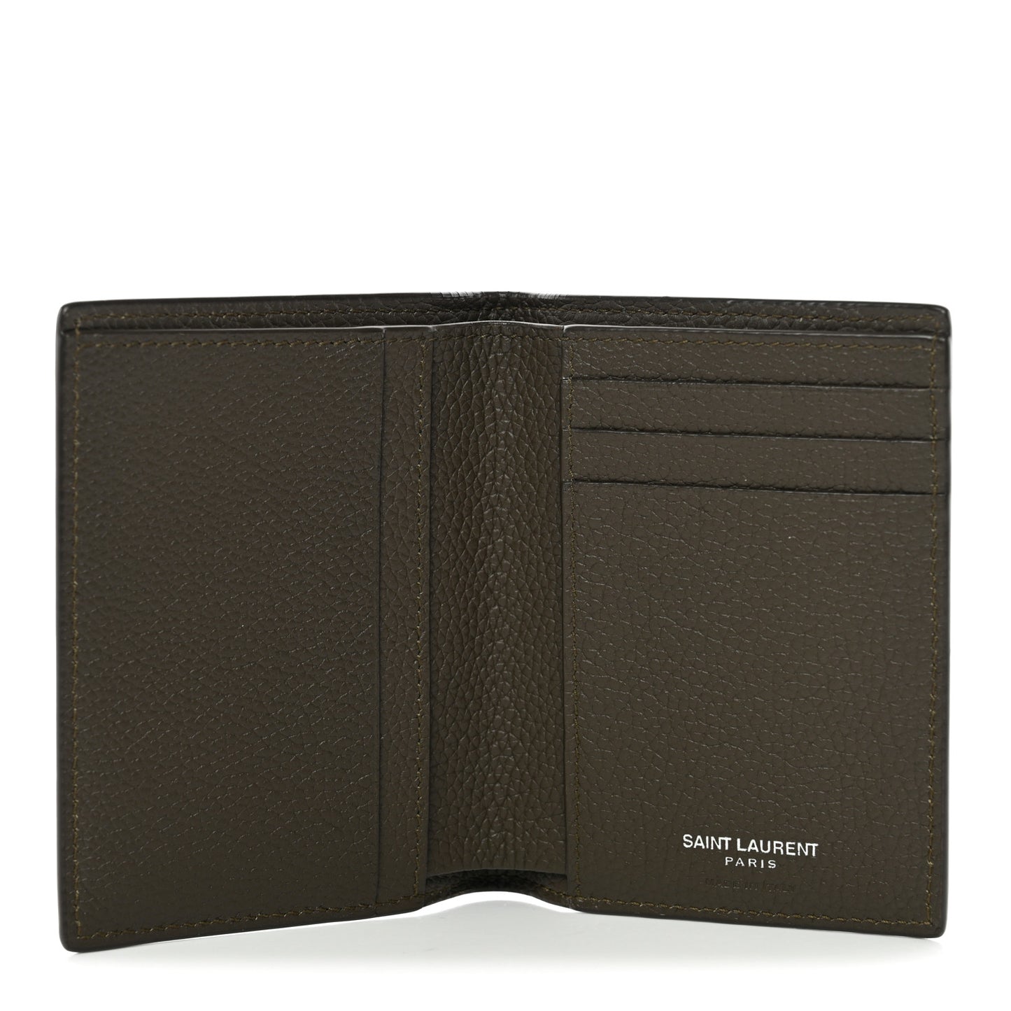 Calfskin Techno Credit Card Wallet Dark Khaki