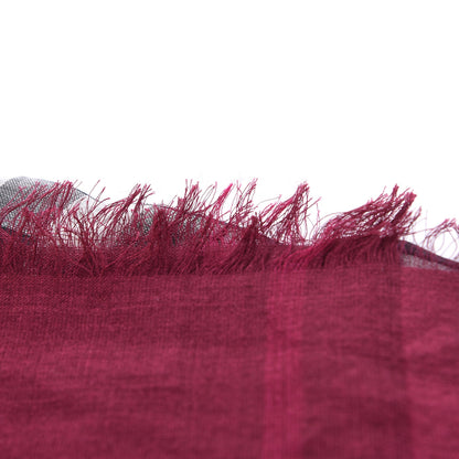 Burberry Wool Silk Gauze Giant Check Scarf Claret 7 of 8