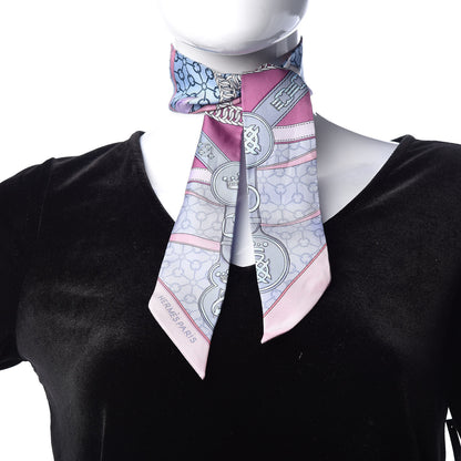 Hermes Silk La Promenade Du Matin Twilly Mauve Ciel Gris 2 of 5