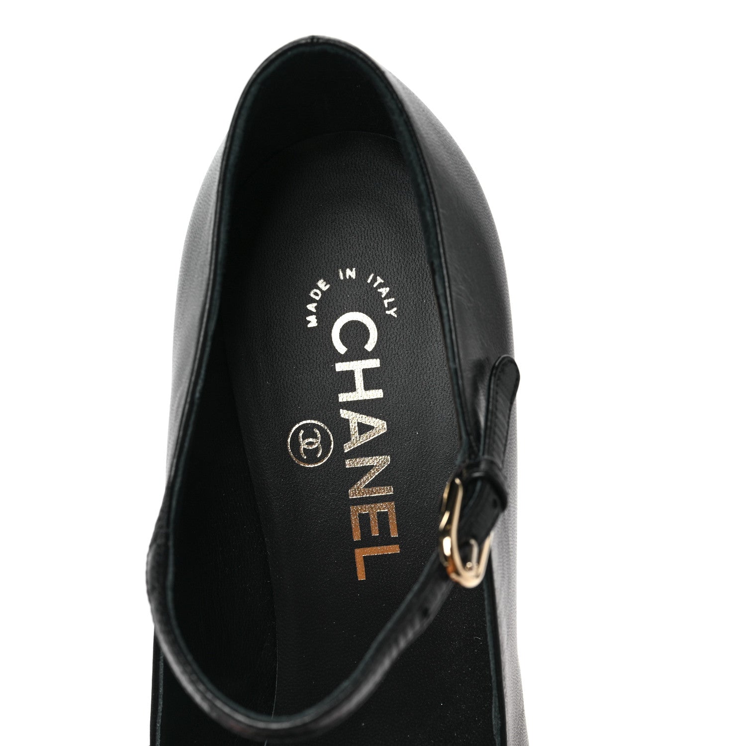 Chanel Shiny Goatskin Pearls Cap Toe Open Slingback Pumps 39.5 Black 7 of 8