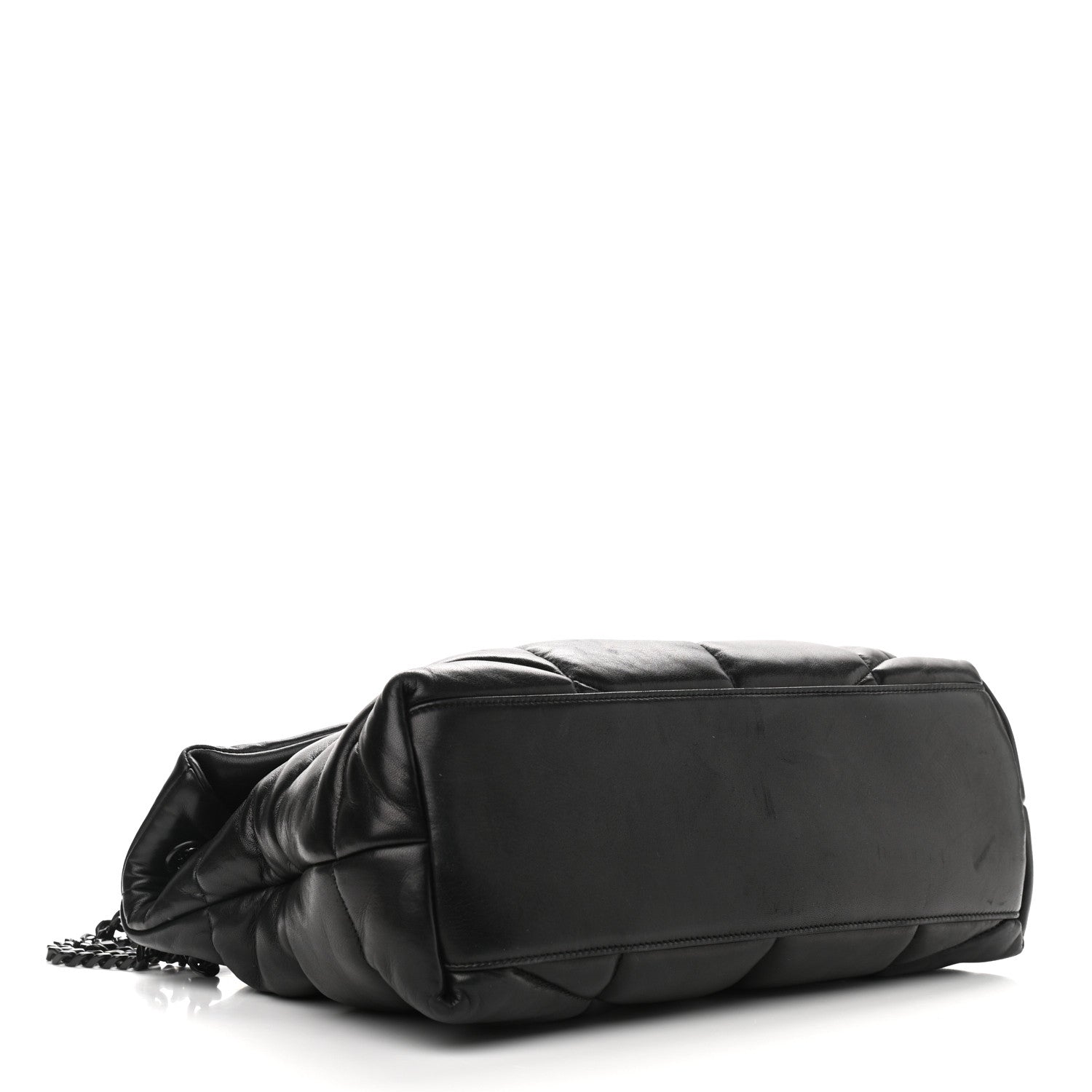 Saint Laurent Lambskin Quilted Medium Loulou Puffer Monogram Chain Satchel Black 4 of 9