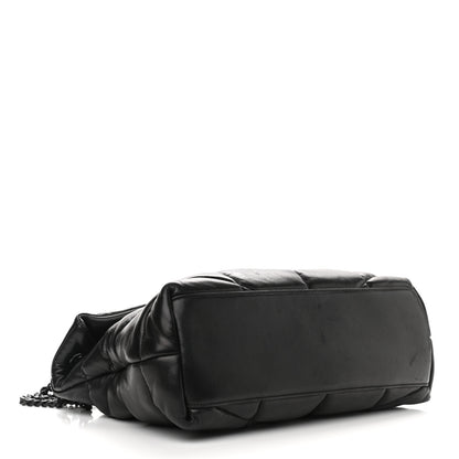 Saint Laurent Lambskin Quilted Medium Loulou Puffer Monogram Chain Satchel Black 4 of 9