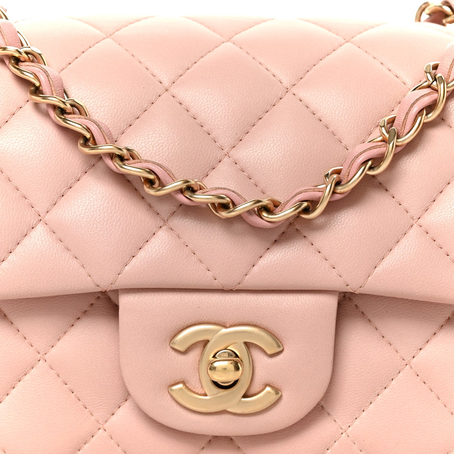 Chanel Lambskin Quilted Mini Rectangular Flap Light Pink 9 of 11