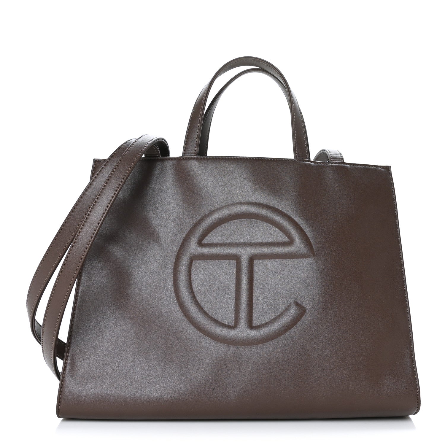 Telfar Vegan Leather Medium Shopping Bag Chocolate 1 of 8