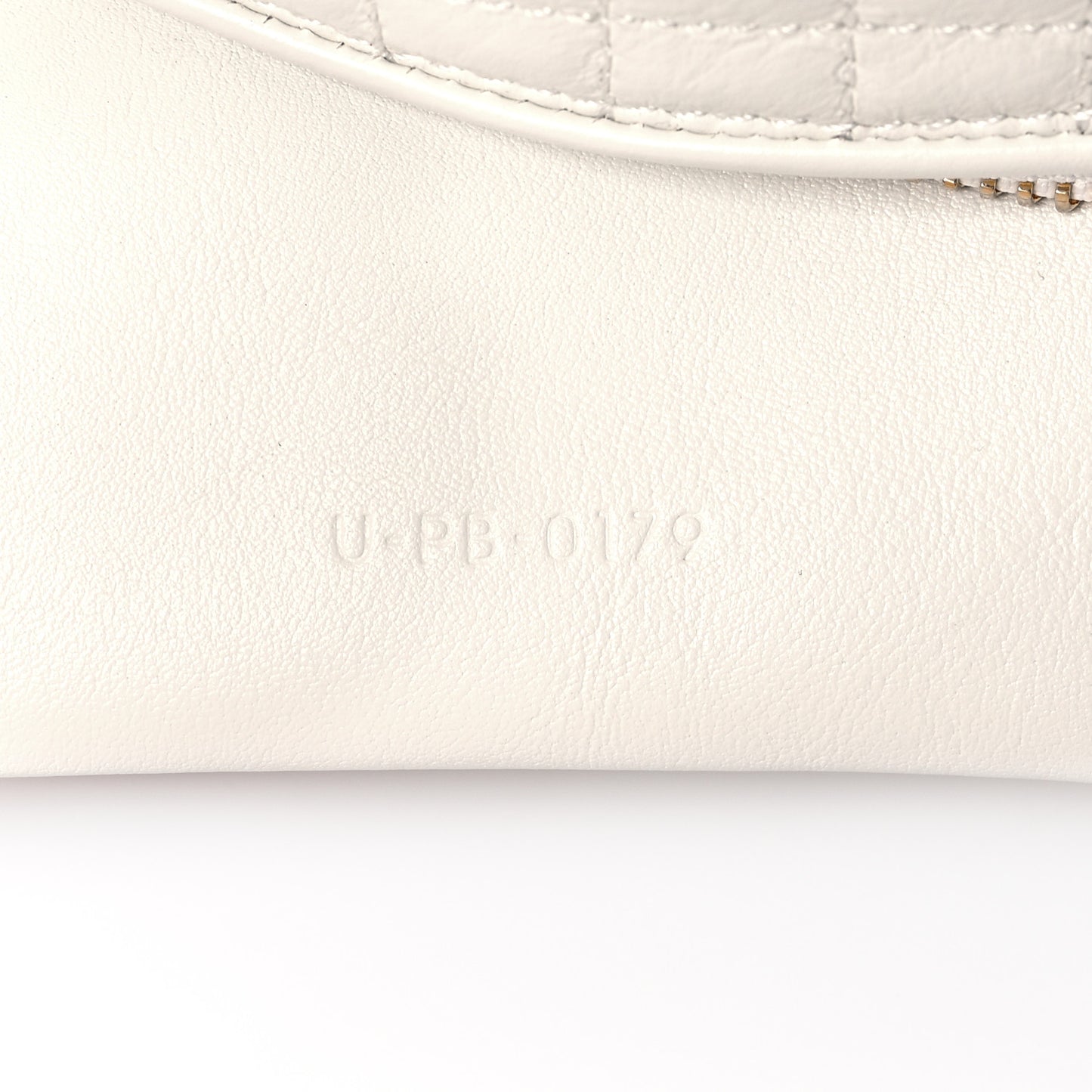 Calfskin Quilted C Charm Belt Bag White