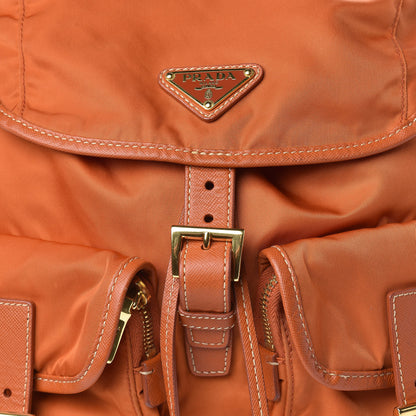 Prada Tessuto Nylon Saffiano Vela Backpack Papaya 16 of 16