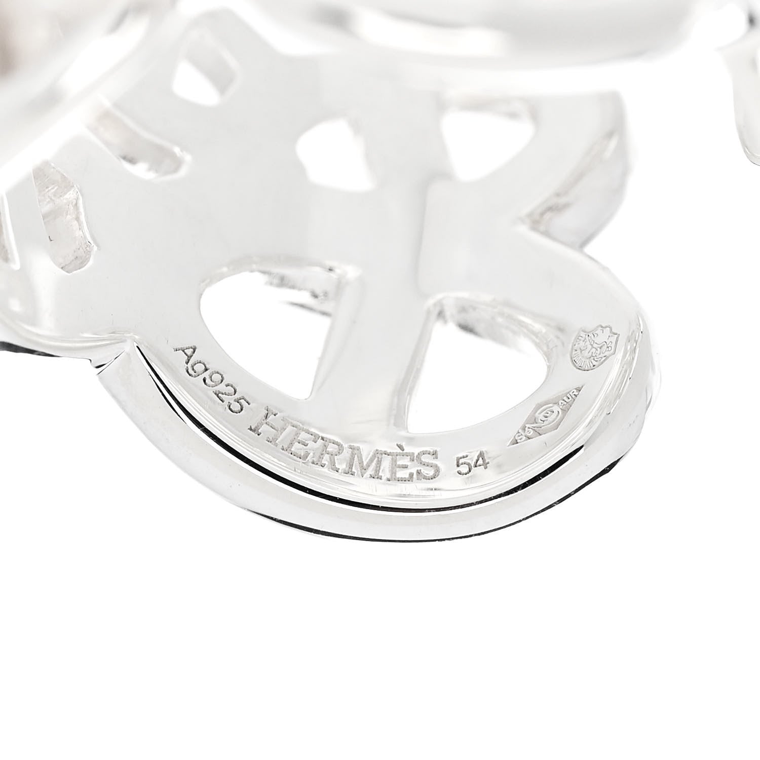 Hermes Sterling Silver GM Chaine d'Ancre Enchainee Band Ring 54 7 5 of 6