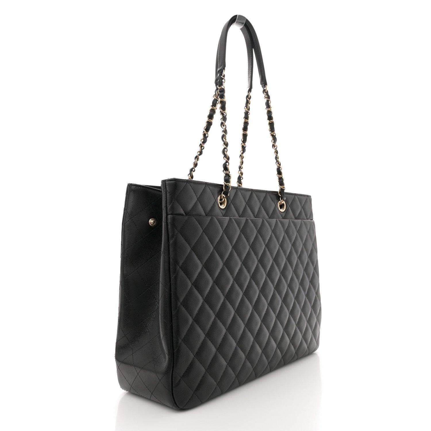 Chanel Caviar Quilted Large CC Shopping Tote Black 2 of 10