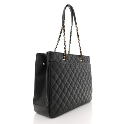 Chanel Caviar Quilted Large CC Shopping Tote Black 2 of 10
