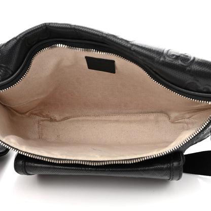 Gucci Calfskin GG Tennis Embossed Pocket Belt Bag Black 6 of 12