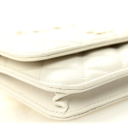 Chanel Calfskin Quilted Maxi Pearls Clutch With Chain  White 10 of 12