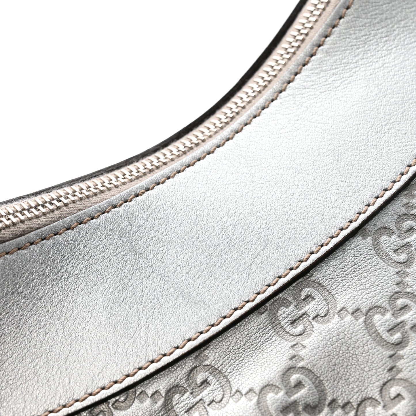 Guccissima Large D Hobo Silver