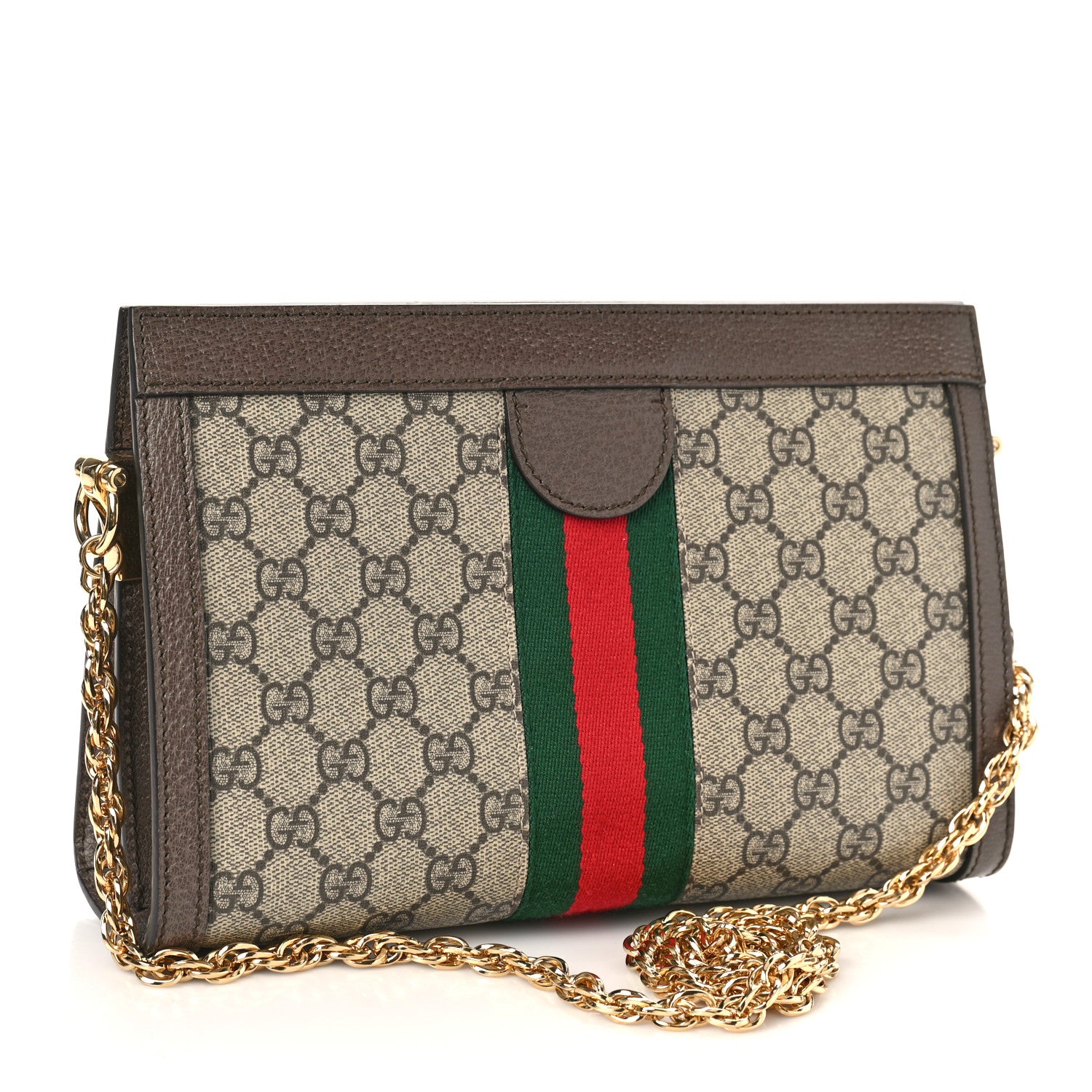 Gucci GG Supreme Monogram Web Small Ophidia Chain Shoulder Bag Brown 3 of 10