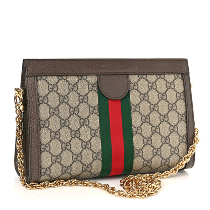 Gucci GG Supreme Monogram Web Small Ophidia Chain Shoulder Bag Brown 3 of 10