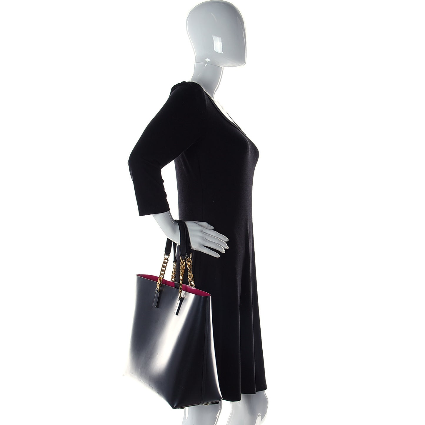 Calfskin Large Paris Shopper Tote Black