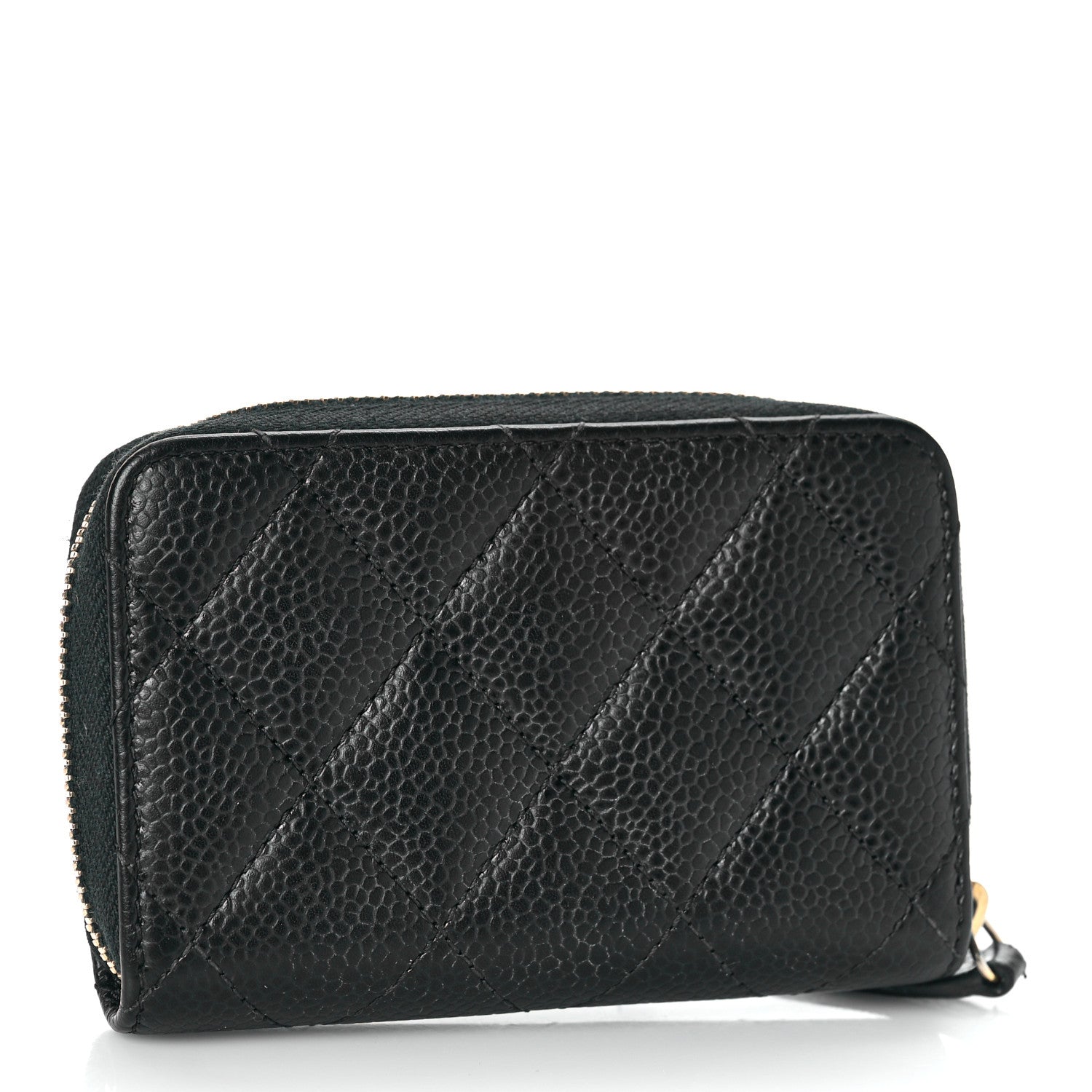 Chanel Caviar Quilted Zip Coin Purse Black 3 of 10