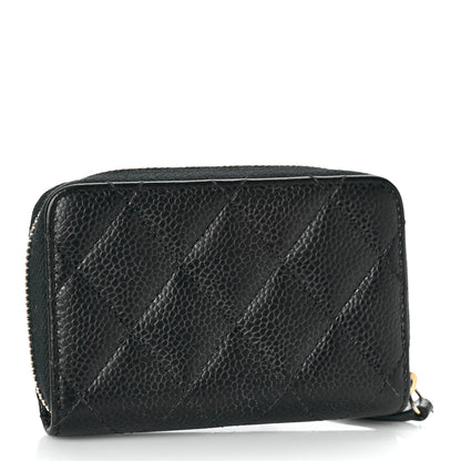 Chanel Caviar Quilted Zip Coin Purse Black 3 of 10