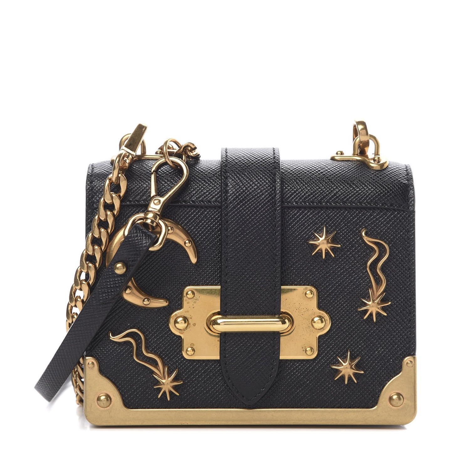 Saffiano Astrology Mini Cahier Bag Black