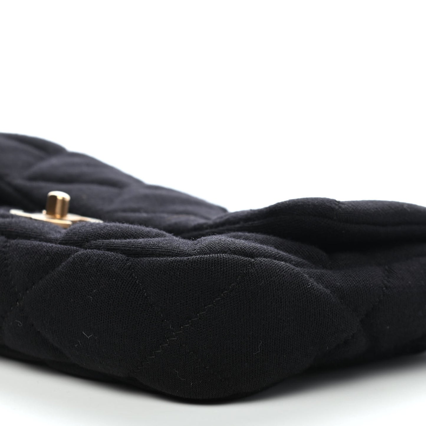 Jersey Quilted Medium Single Flap Black