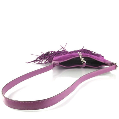 Hermes Suede Sac Trim Anate Fringe Satchel Violet 4 of 8