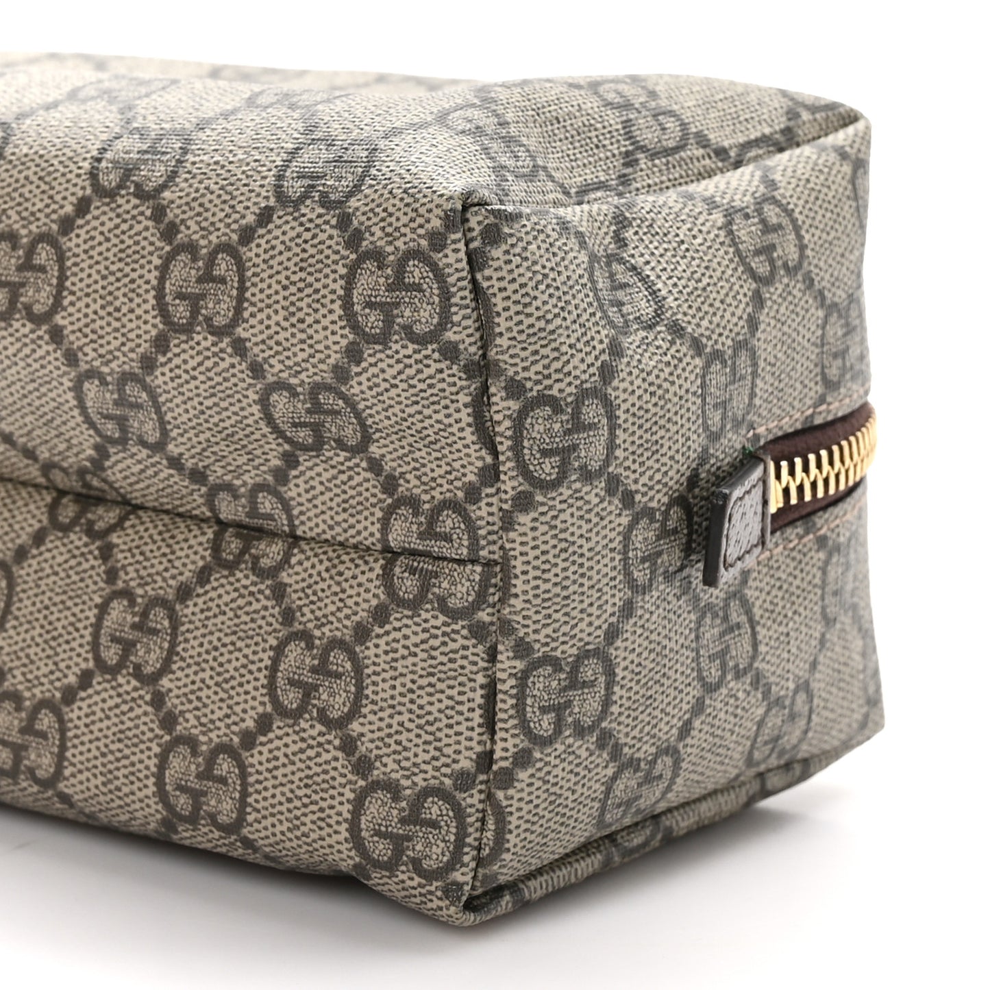 Soft GG Supreme Monogram Calfskin Medium Ophidia Cosmetic Case Beige Ebony New Acero