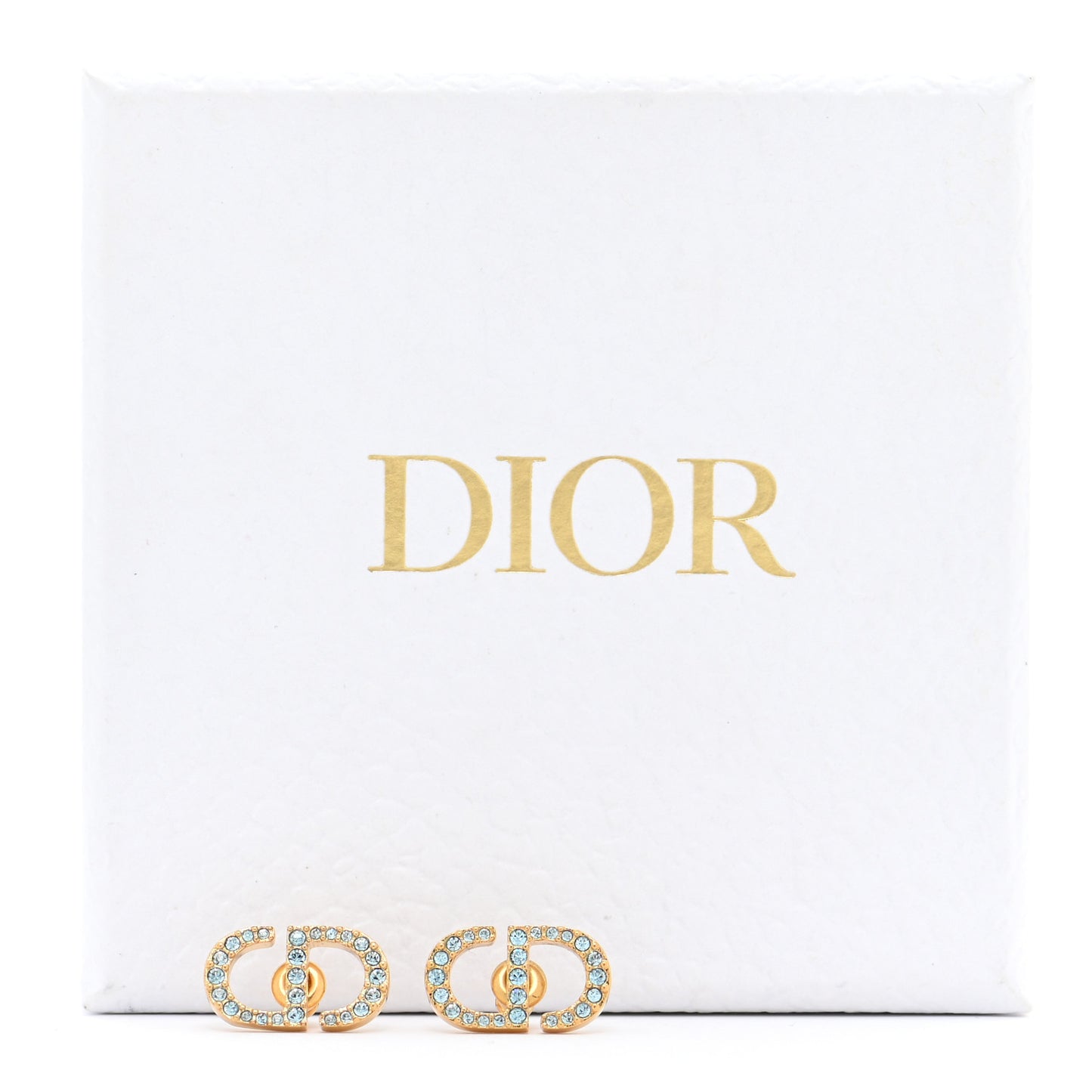 Crystal CD Earrings Blue Gold