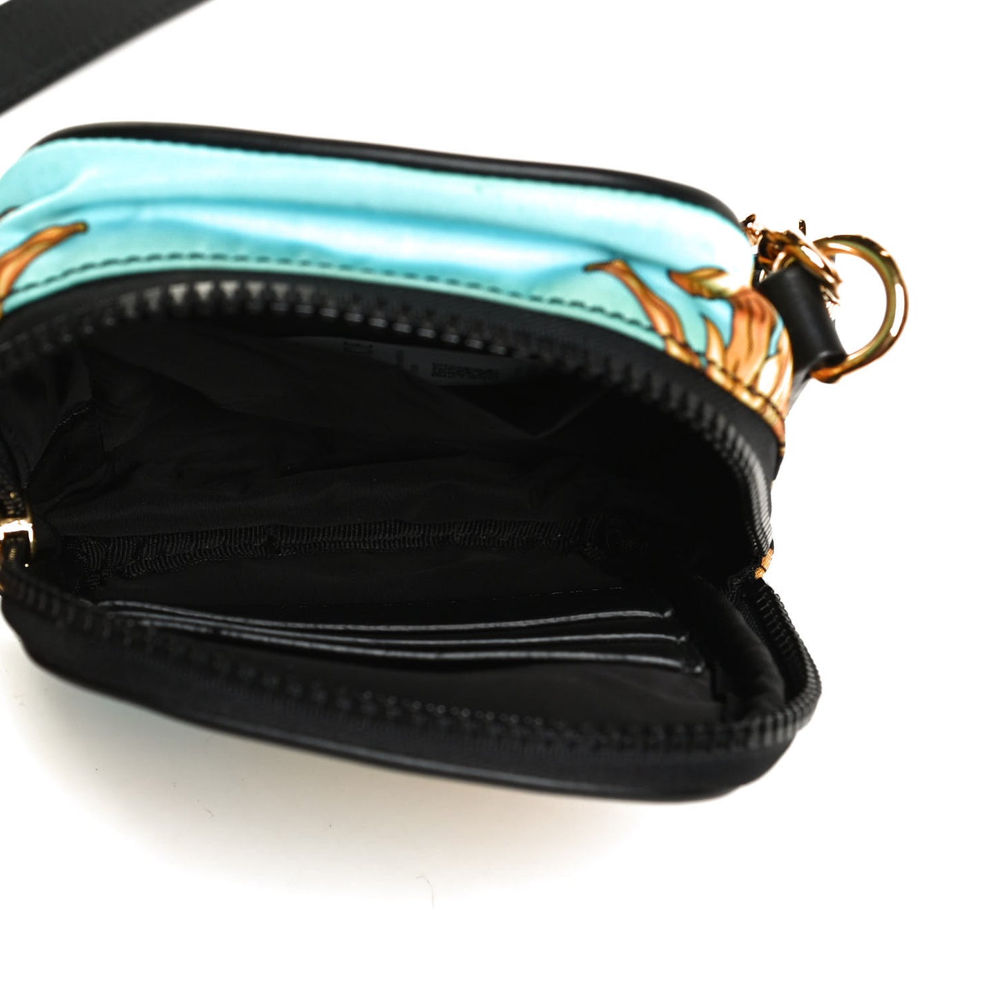 Nylon Baroque Print Small Crossbody Bag Black