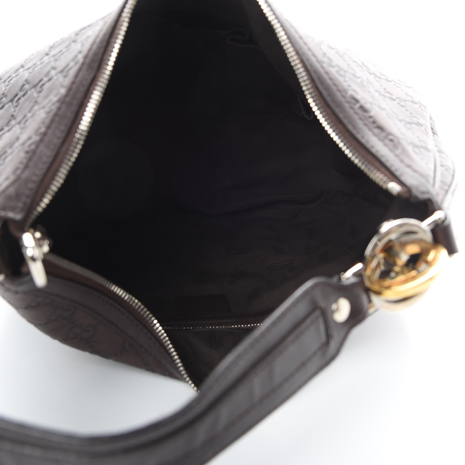 Gucci Guccissima Medium GG Twins Hobo Dark Brown 5 of 12