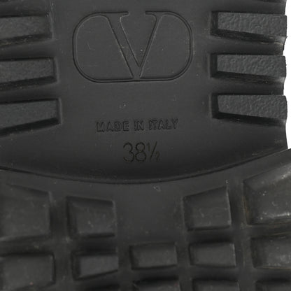 Valentino Garavani Calfskin Womens VLOGO 35mm Combat Boots 38.5 Black 7 of 11