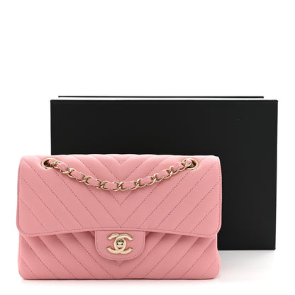 Chanel Caviar Chevron Quilted Small Double Flap Pink 11 of 11