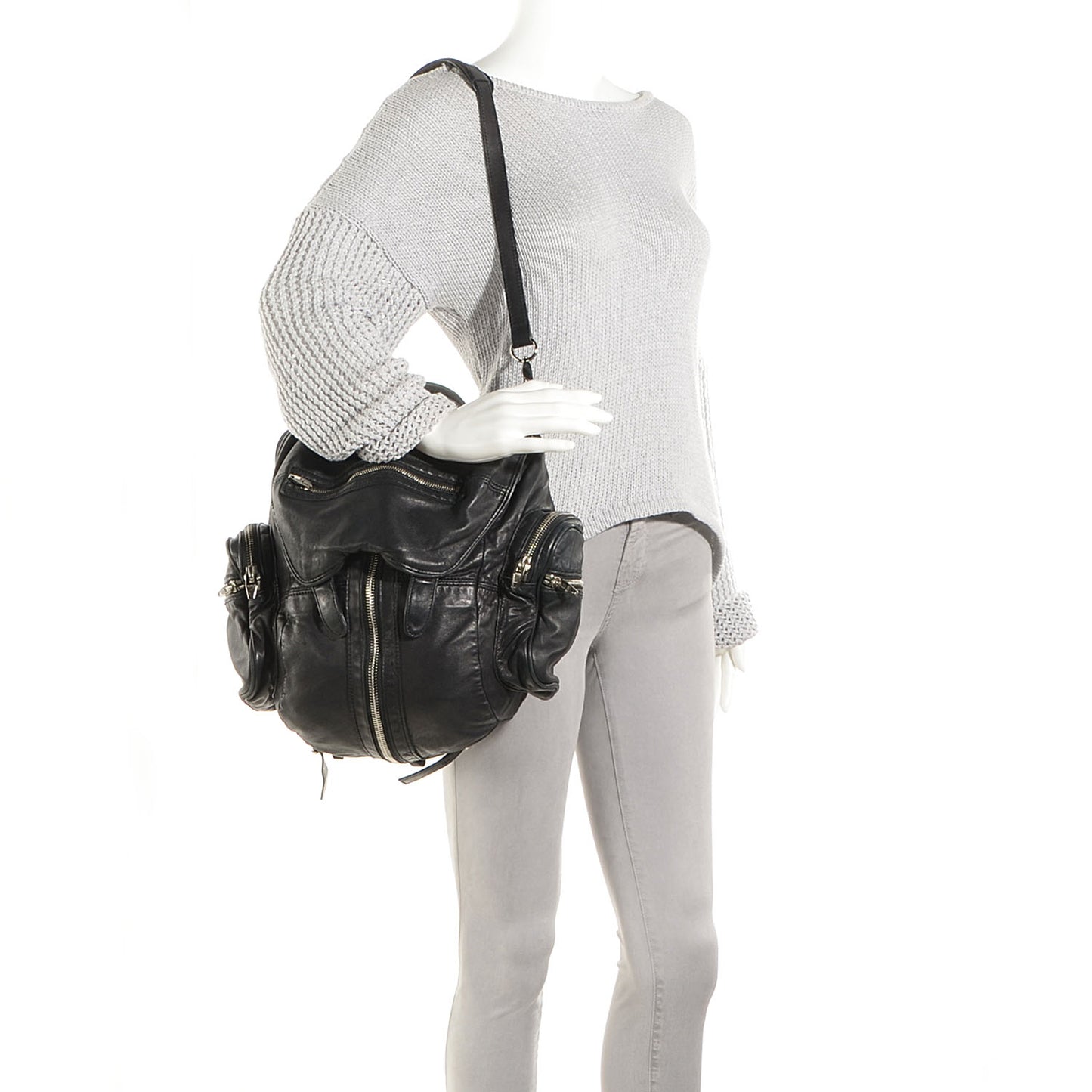 Lambskin Marti Backpack Washed Black with Nickel Hardware