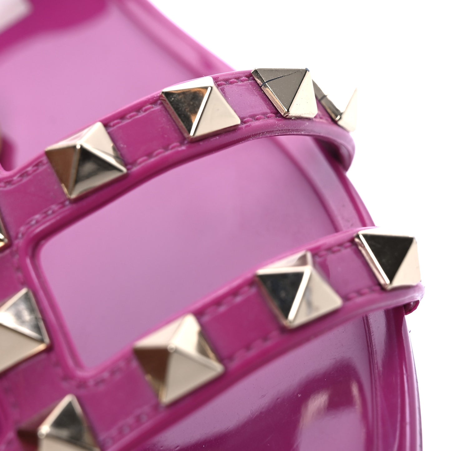PVC Jelly Rockstud Caged Flat Thong Sandals 38 Blossom