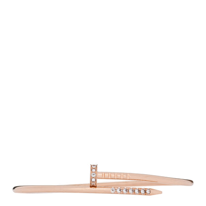 Cartier 18K Pink Gold Diamond Small Juste Un Clou Reverse Set Bracelet 18 1 of 5