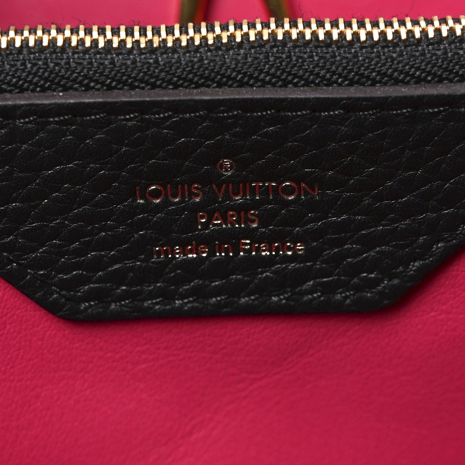 Louis Vuitton Taurillon Capucines MM Black Fuchsia 6 of 9