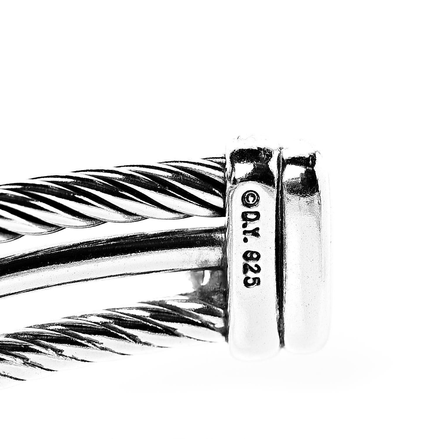David Yurman Sterling Silver Diamond 7mm Crossover X Bracelet 4 of 4