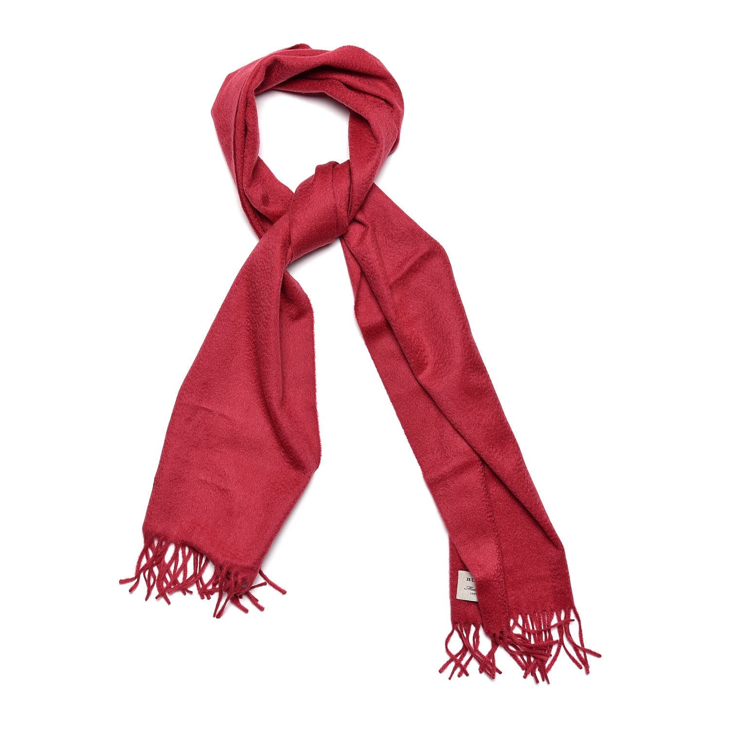 Burberry Cashmere Embroidered Fringe Scarf Fuchsia 1 of 5