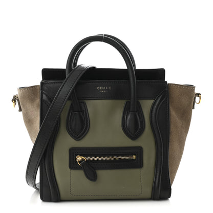 Celine Baby Grained Calfskin Nubuck Nano Tri-Color Luggage Stone 1 of 14
