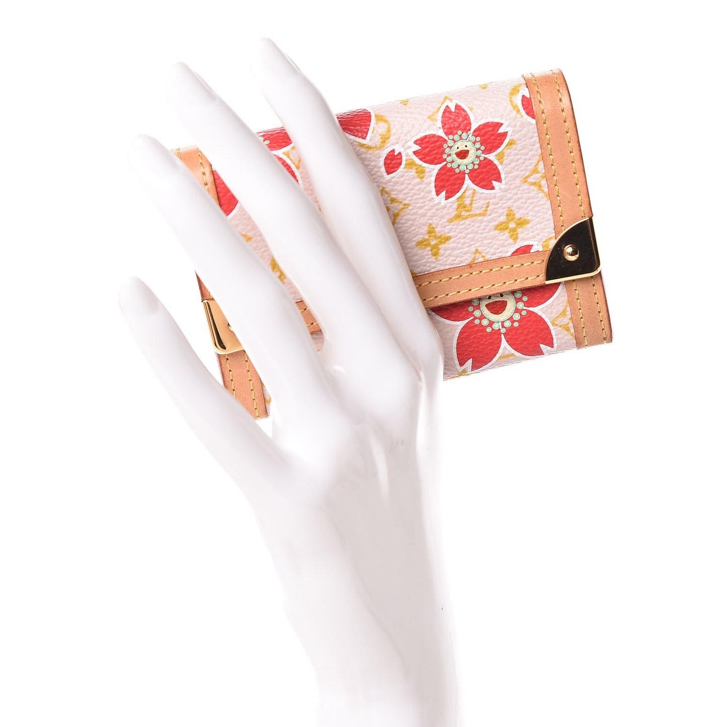 Monogram Cherry Blossom Porte-Monnaie Plat Coin Purse Red
