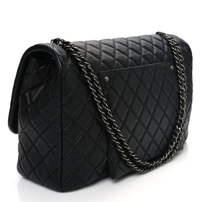 Chanel Grained Calfskin Quilted Small XXL Travel Flap Bag Black 3 of 11