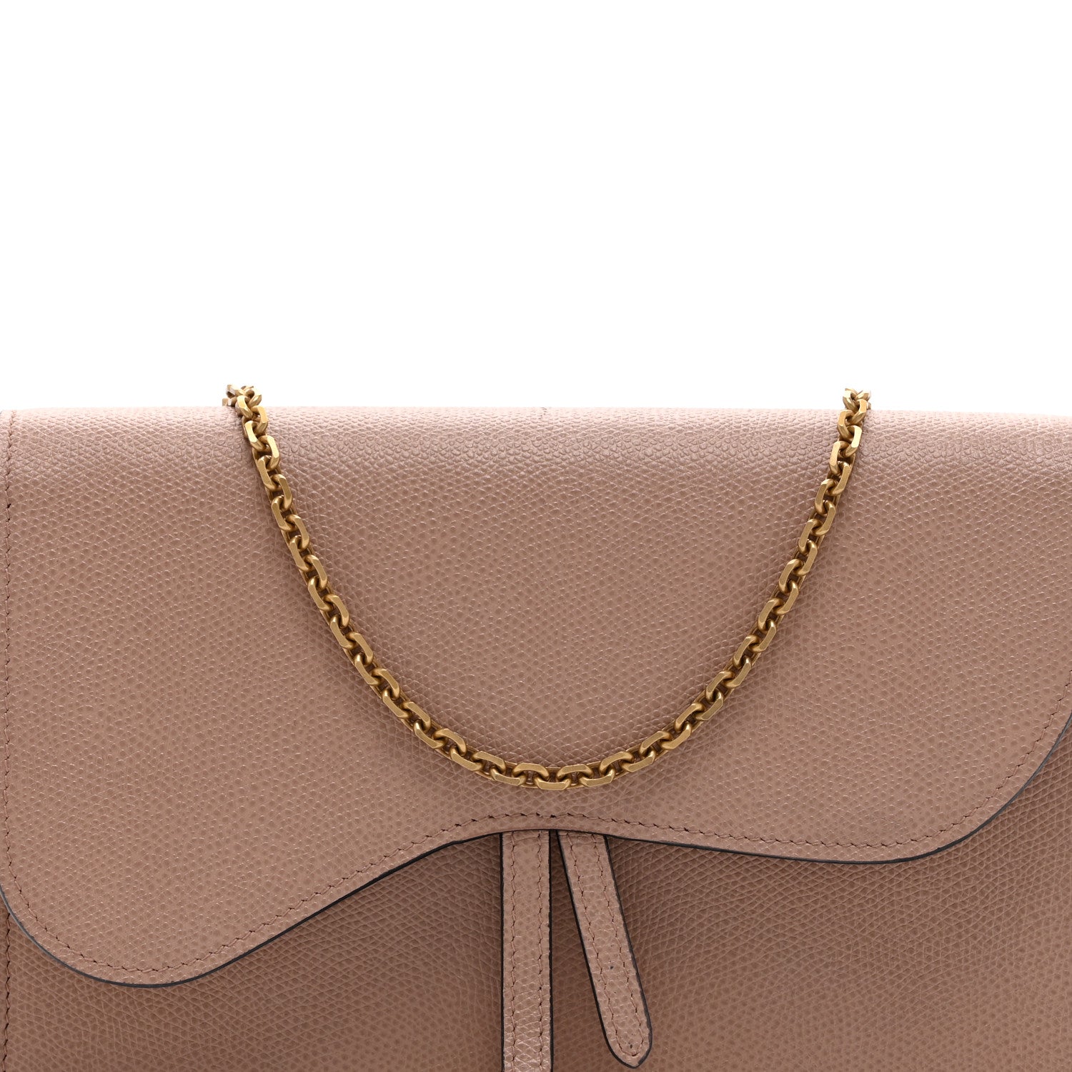 Christian Dior Grained Calfskin Saddle Chain Pouch Blush 7 of 9