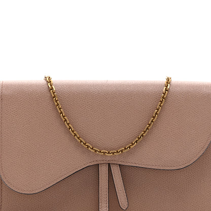 Christian Dior Grained Calfskin Saddle Chain Pouch Blush 7 of 9