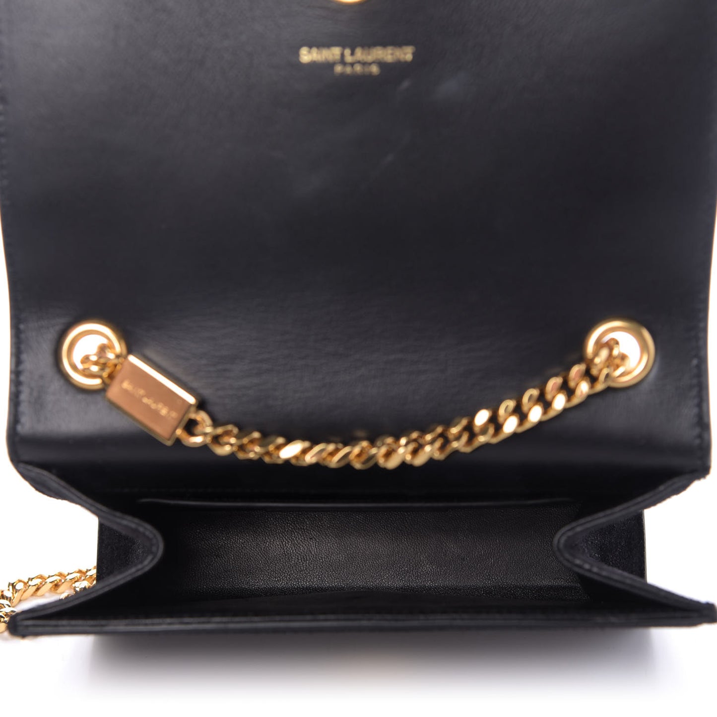 Suede Small Classic Monogram Kate Tassel Satchel Black