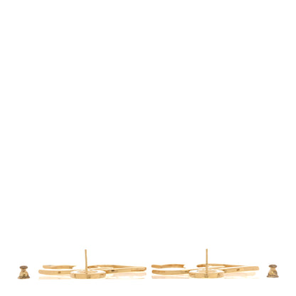 Chanel Metal Large Paris Button Earrings Gold 3 of 5