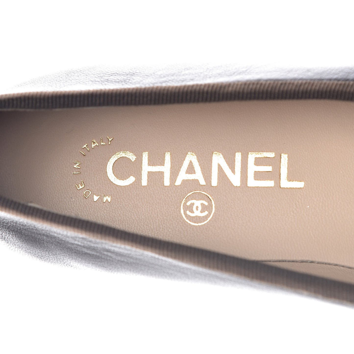 Lambskin CC Cap Toe Ballerina Flats 36 Brown Black