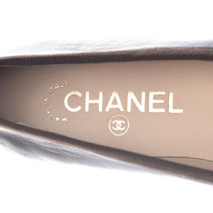 Chanel Lambskin CC Cap Toe Ballerina Flats 36 Brown Black 7 of 12
