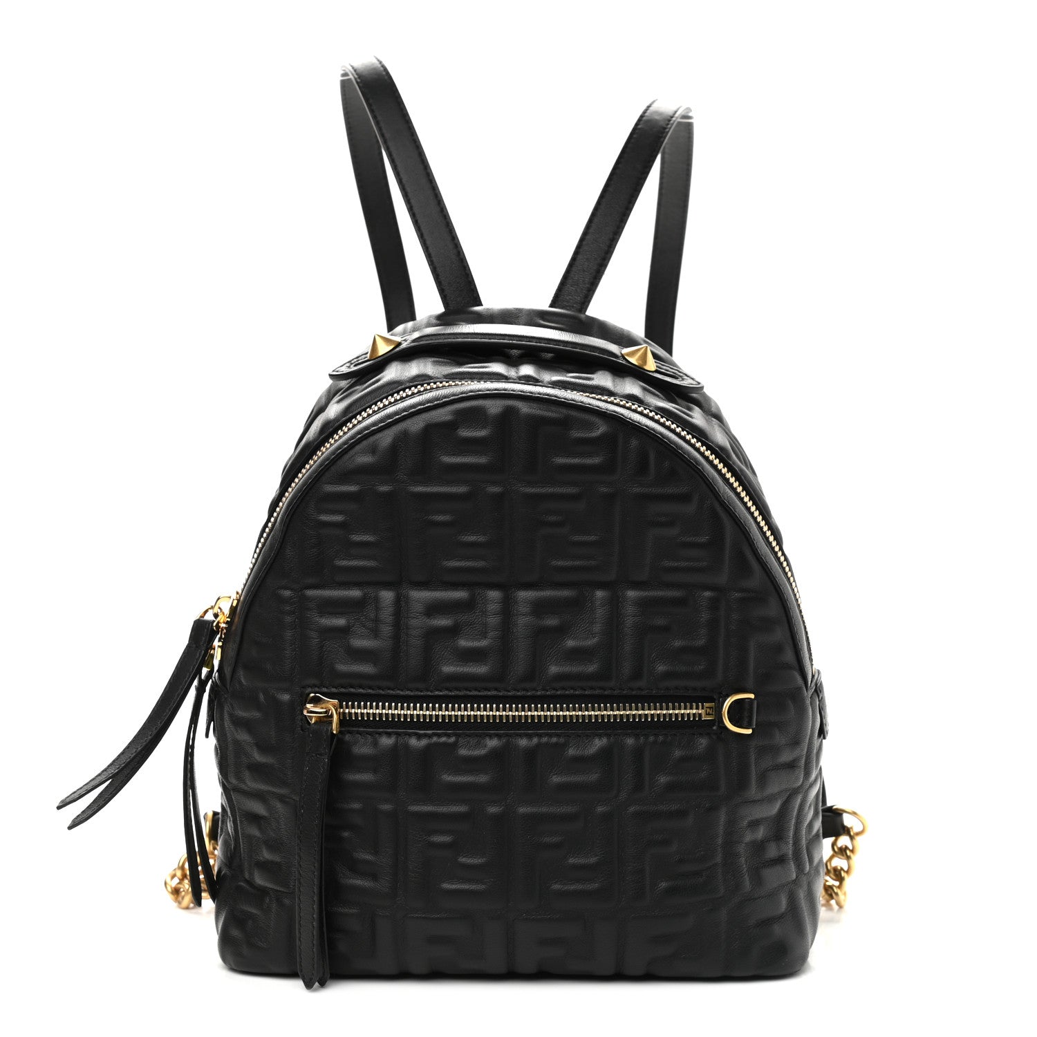 Fendi Nappa FF 1974 Embossed Mini Backpack Black 1 of 10